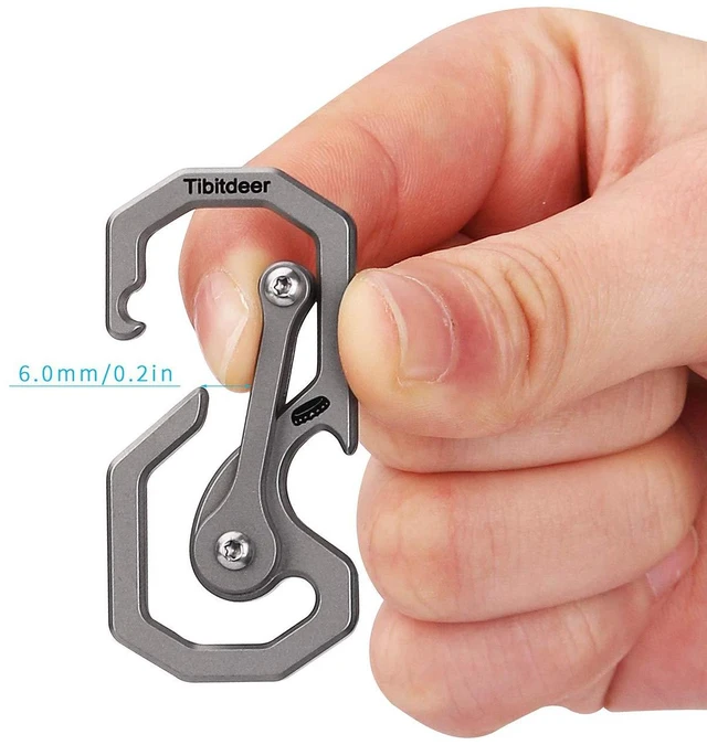 Alt view image 3 of 7 - Titanium Keychain for Men & Women - Heavy Duty Carabiner Clip with Bottle Opener, Rust-Free EDC Key Organizer for Car Keys, Outdoor Gear, Camping & Everyday Carry Key Chain