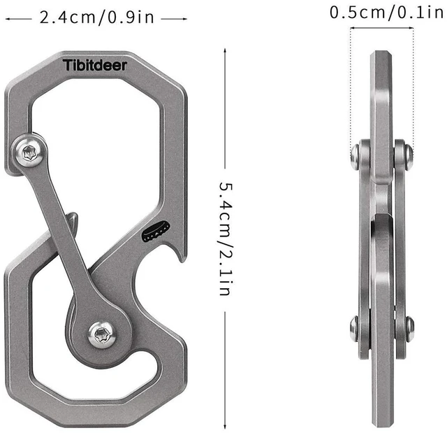 Alt view image 4 of 7 - Titanium Keychain for Men & Women - Heavy Duty Carabiner Clip with Bottle Opener, Rust-Free EDC Key Organizer for Car Keys, Outdoor Gear, Camping & Everyday Carry Key Chain