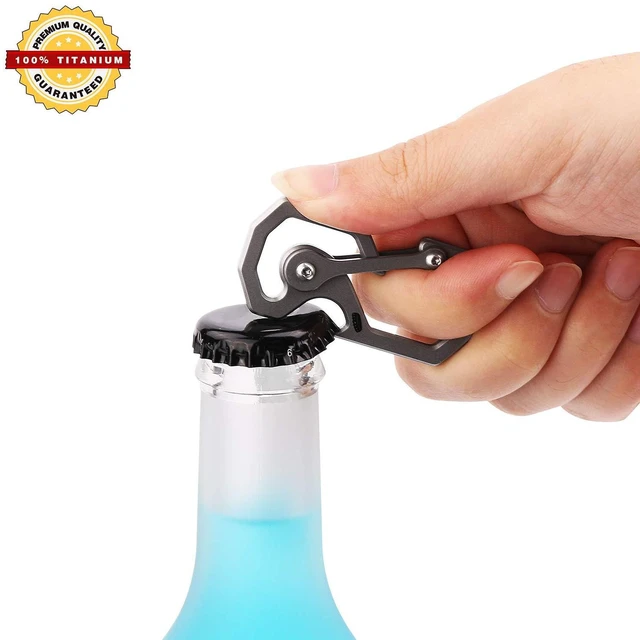 Alt view image 5 of 7 - Titanium Keychain for Men & Women - Heavy Duty Carabiner Clip with Bottle Opener, Rust-Free EDC Key Organizer for Car Keys, Outdoor Gear, Camping & Everyday Carry Key Chain