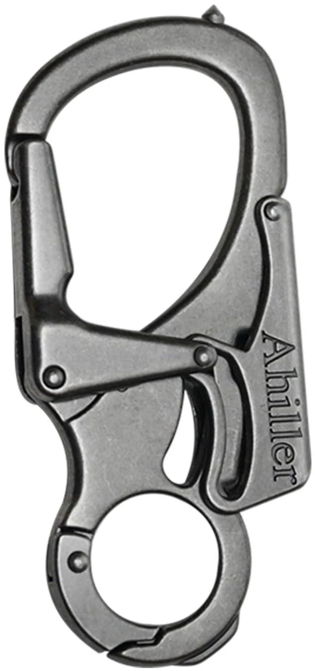 Main image of Double Lock Carabiner Clip, Tungsten Steel Tip Keychain for Outdoor | Gunmetal-1P, 3.3-inch Heavy Duty Zinc Alloy Multi Tool Carabiner, Portable EDC Key Ring for Camping, Hiking & Backpack Use