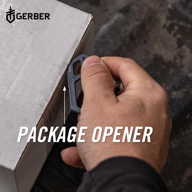 Alt view image 4 of 7 - Carabiner EDC Keychain Multitool, Pocket Clip, Bottle Opener, Black | 3-in-1, compact EDC multitool, carabiner clip, bottle opener, package opener, everyday carry, not for climbing