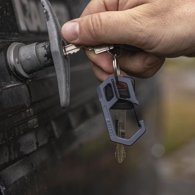 Alt view image 7 of 7 - Carabiner EDC Keychain Multitool, Pocket Clip, Bottle Opener, Black | 3-in-1, compact EDC multitool, carabiner clip, bottle opener, package opener, everyday carry, not for climbing
