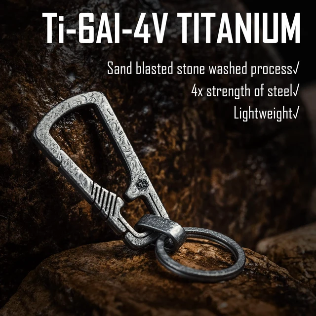 Alt view image 2 of 7 - Titanium Carabiner Keychain Clip, Quick Release EDC Key Holder Organizer with Key Ring (KM04SW)