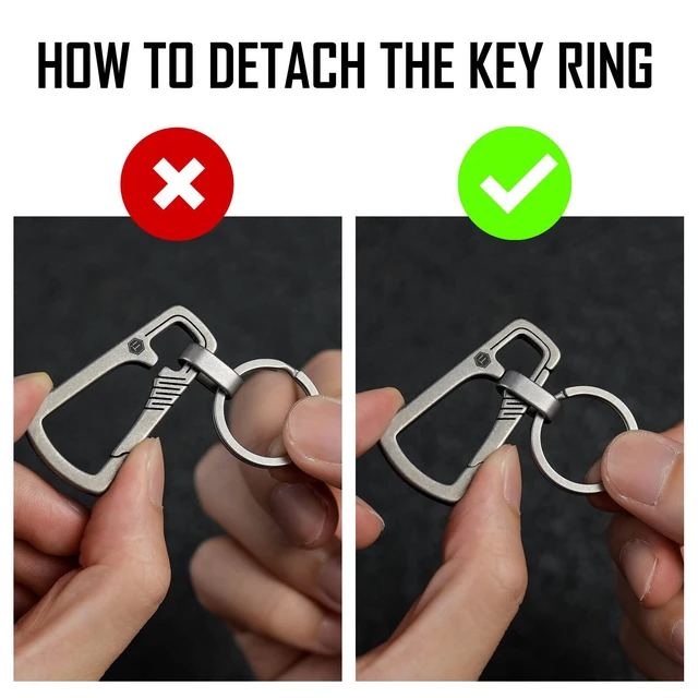 Alt view image 4 of 7 - Titanium Carabiner Keychain Clip, Quick Release EDC Key Holder Organizer with Key Ring (KM04SW)