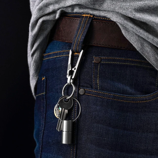 Alt view image 3 of 7 - Titanium Carabiner Keychain Clip, Quick Release EDC Key Holder Organizer with Key Ring (KM04SW)