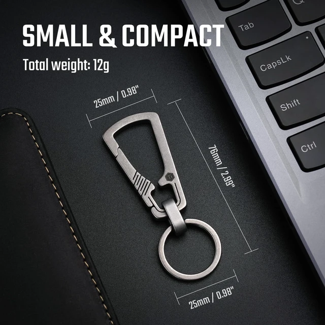 Alt view image 5 of 7 - Titanium Carabiner Keychain Clip, Quick Release EDC Key Holder Organizer with Key Ring (KM04SW)
