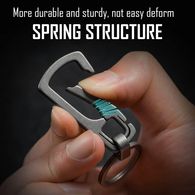 Alt view image 6 of 7 - Titanium Carabiner Keychain Clip, Quick Release EDC Key Holder Organizer with Key Ring (KM04SW)