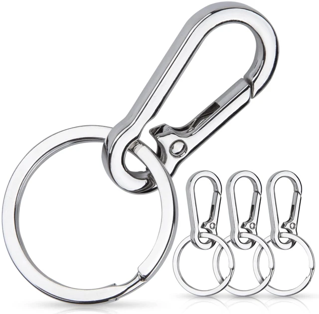 Main image of 4 pcs Multipurpose Keychain Clip - Secure Zinc Carabiner with Steel Keyring for Easy Access to Your House and Car Keys