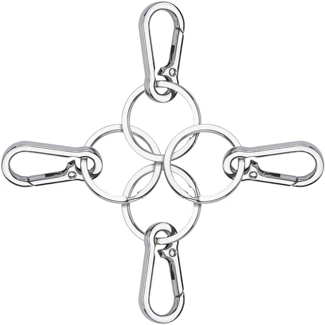 Alt view image 4 of 7 - 4 pcs Multipurpose Keychain Clip - Secure Zinc Carabiner with Steel Keyring for Easy Access to Your House and Car Keys