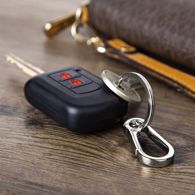 Alt view image 6 of 7 - 4 pcs Multipurpose Keychain Clip - Secure Zinc Carabiner with Steel Keyring for Easy Access to Your House and Car Keys