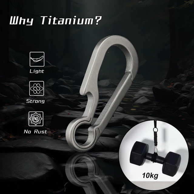 Alt view image 6 of 7 - Black Titanium Carabiner for Keys Small Keychain Bottle Opener Clip | Quick Release Key Clip, Heavy Duty Key Holder, Ultra Light, Hypoallergenic, For Men and Women, Gifts for Him