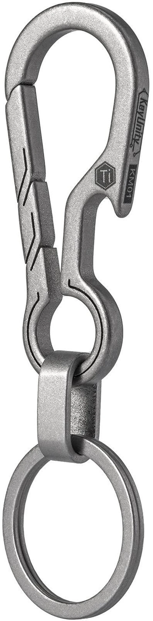Main image of KM01 Titanium EDC Keychain Clip with Bottle Opener | Quick Release Carabiner Key Ring Holder, Compact Pocket Tool, Daily Carry Accessory for Men