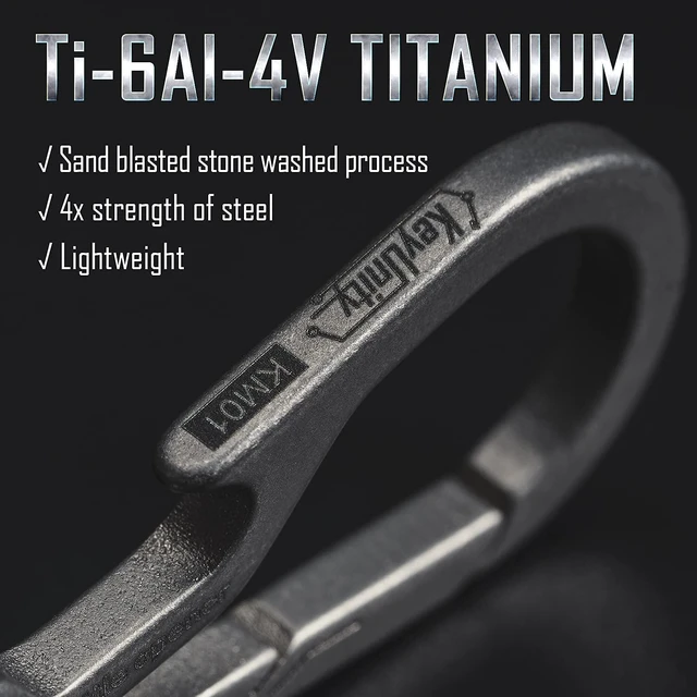 Alt view image 6 of 6 - KM01 Titanium EDC Keychain Clip with Bottle Opener | Quick Release Carabiner Key Ring Holder, Compact Pocket Tool, Daily Carry Accessory for Men