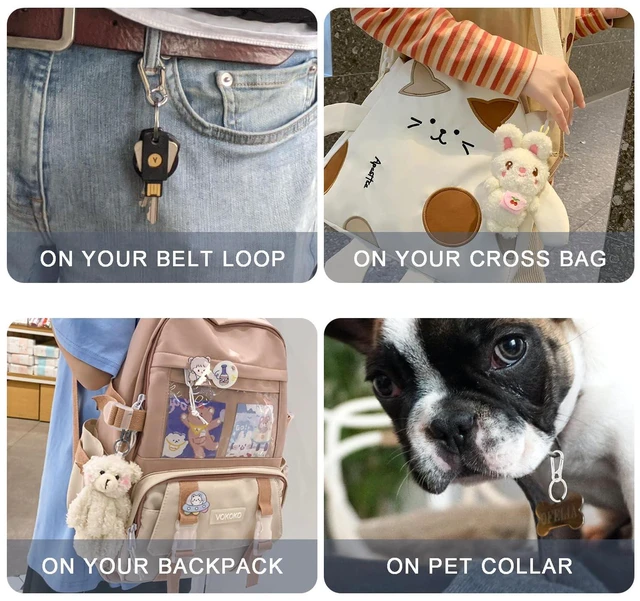 Alt view image 6 of 6 - 4Pack Small Keychain Rings, Metal Key Carabiner Clip, Mini EDC Key Ring Chain Holder Organizer for Purse Charm Hook, Car Keychain, Paracord Keychain Lanyard, Men and Women Key Fob (Gun Black)