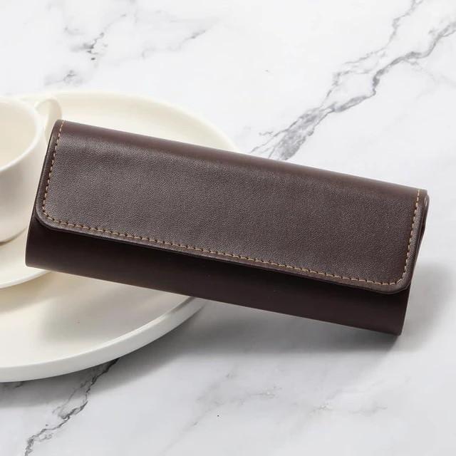 Alt view image 5 of 6 - 3 Pcs Glasses Case Hard Shell, Square Leather Hard Eyeglass Case, Unisex Simple Large Protable Eyeglasses Cases
