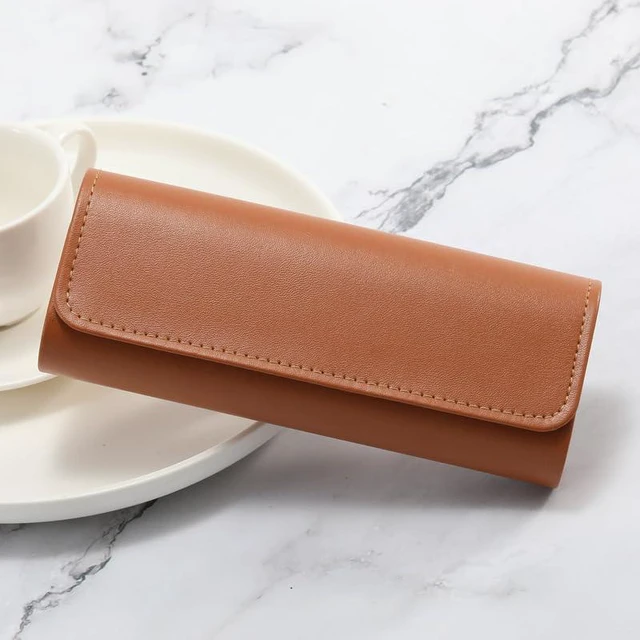 Alt view image 6 of 6 - 3 Pcs Glasses Case Hard Shell, Square Leather Hard Eyeglass Case, Unisex Simple Large Protable Eyeglasses Cases