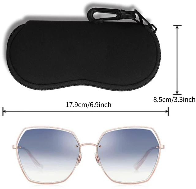 Alt view image 2 of 6 - Sunglasses Soft Case Ultra Light Neoprene Zipper Eyeglass Case With Belt Clip