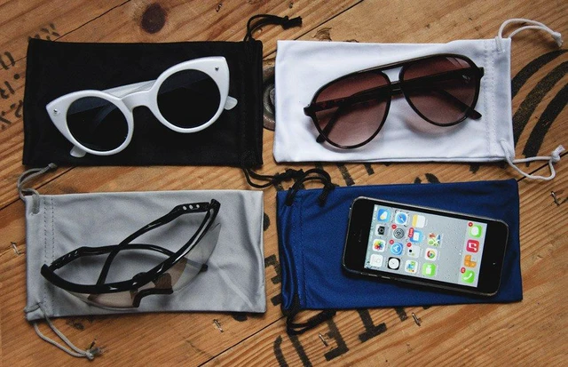 Alt view image 5 of 5 - BRAND 4X Microfiber Sunglasses Glasses Gadgets Cleaning & Storage Pouch