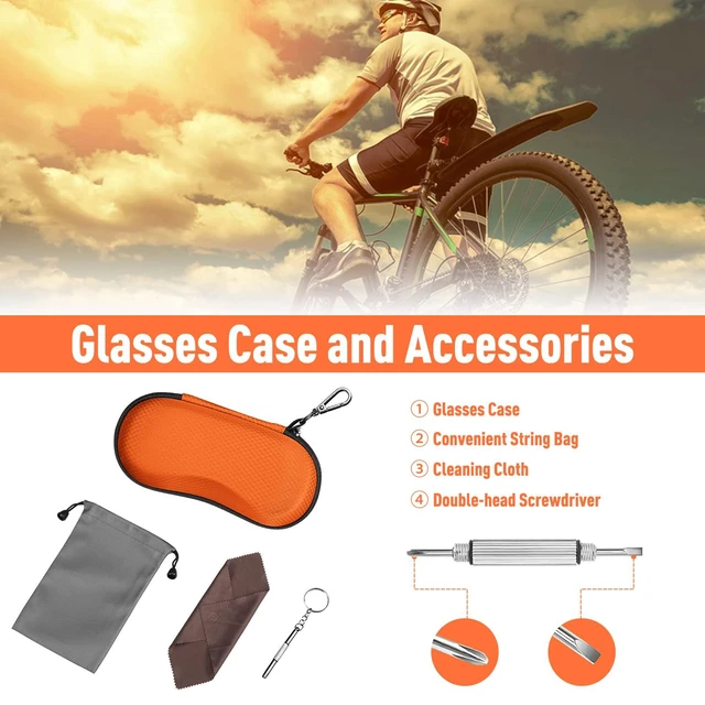 Alt view image 2 of 7 - Sunglasses Case, Hard EVA Shell Shockproof Sport Glasses Case (Orange)