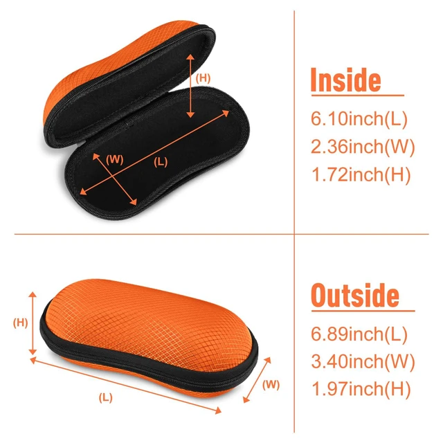 Alt view image 3 of 7 - Sunglasses Case, Hard EVA Shell Shockproof Sport Glasses Case (Orange)