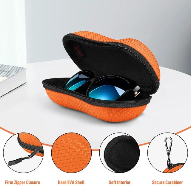 Alt view image 4 of 7 - Sunglasses Case, Hard EVA Shell Shockproof Sport Glasses Case (Orange)