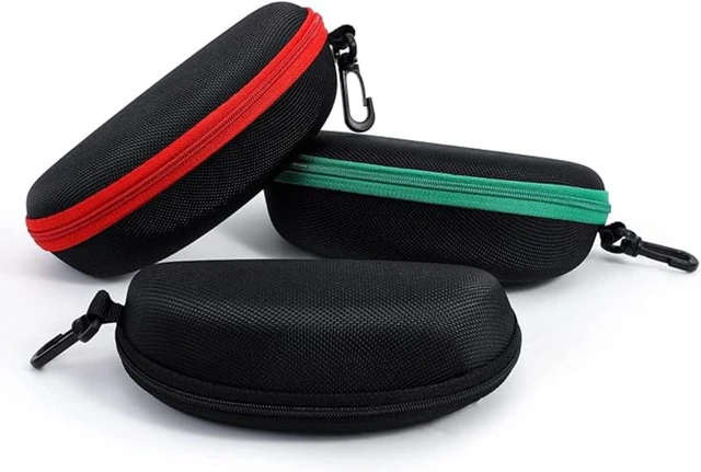 Alt view image 2 of 6 - 6 Pack Sunglasses Case Portable Travel Zipper Eyeglasses Case With Hook