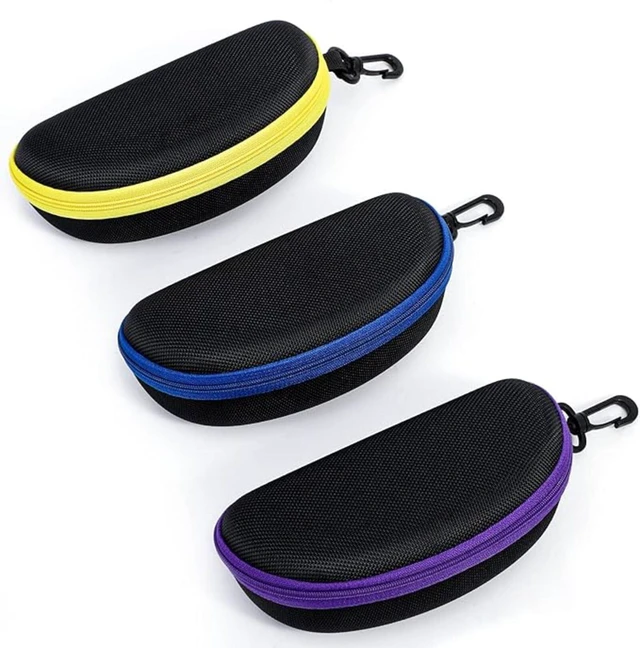 Alt view image 3 of 6 - 6 Pack Sunglasses Case Portable Travel Zipper Eyeglasses Case With Hook