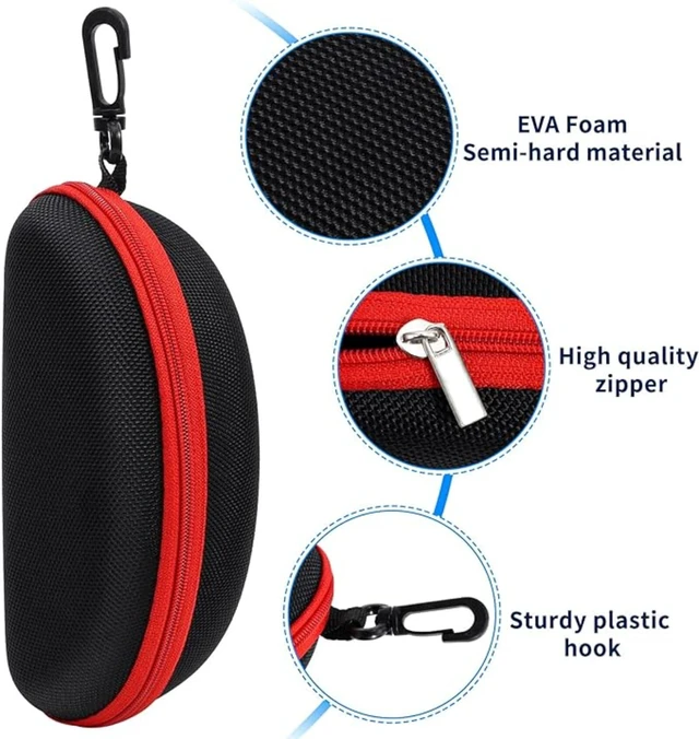 Alt view image 4 of 6 - 6 Pack Sunglasses Case Portable Travel Zipper Eyeglasses Case With Hook