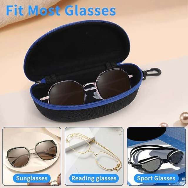 Alt view image 5 of 6 - 6 Pack Sunglasses Case Portable Travel Zipper Eyeglasses Case With Hook