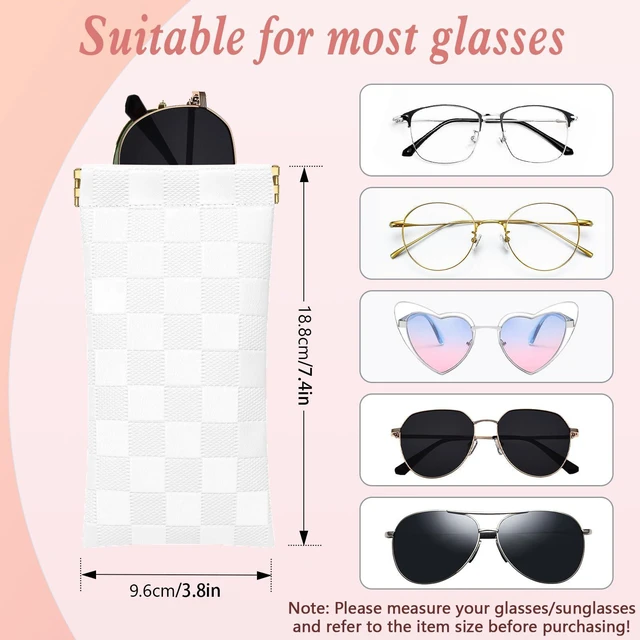 Alt view image 2 of 7 - eyeglasses bag Soft Glasses Pouch, Portable Squeeze Top Sunglasses Case Travel for Women Girls (White)