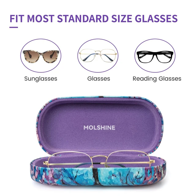 Alt view image 4 of 6 - Hard Shell Sunglasses Case,Classic Large Glasses Case for Women Men,Sunglass Eyeglasses (Cherry Blossoms)