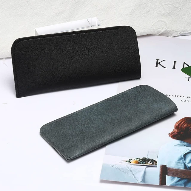 Alt view image 2 of 7 - 6 Pack Soft Leather Eyeglass Bags Portable Unisex Glasses Pouch Multiple Pens Sleeve Case Classic Color for Business Men Women Teen Student Scholars