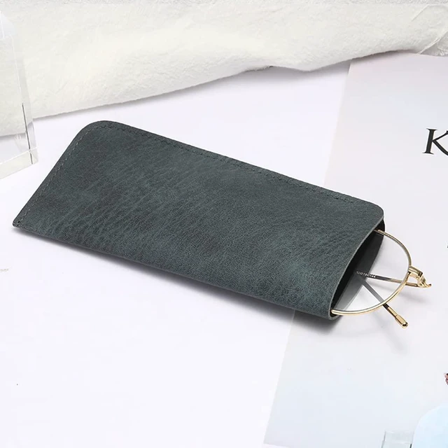 Alt view image 4 of 7 - 6 Pack Soft Leather Eyeglass Bags Portable Unisex Glasses Pouch Multiple Pens Sleeve Case Classic Color for Business Men Women Teen Student Scholars