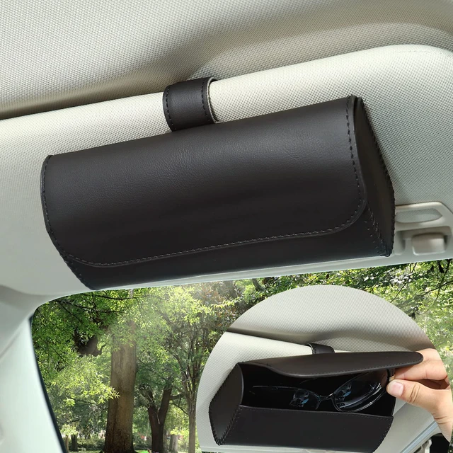 Main image of Sunglasses Holder for Car Sun Visor, Auto Eyeglasses Protective Storage Case, Vehicle Visor Accessories Organizer Box