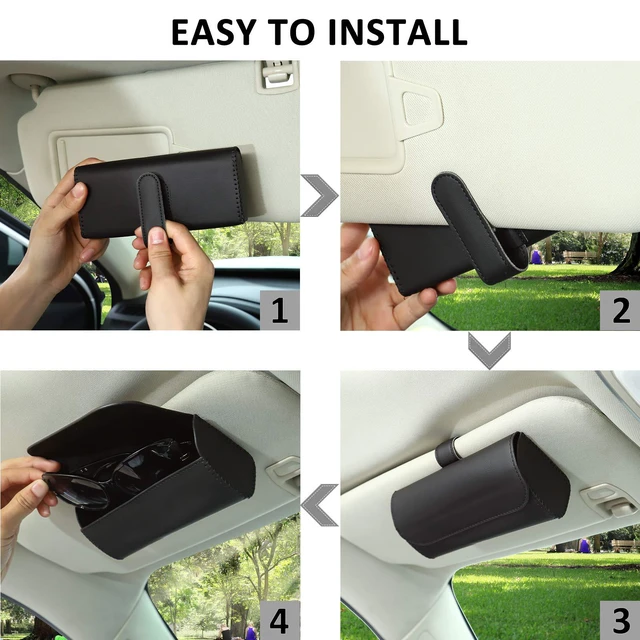 Alt view image 5 of 6 - Sunglasses Holder for Car Sun Visor, Auto Eyeglasses Protective Storage Case, Vehicle Visor Accessories Organizer Box