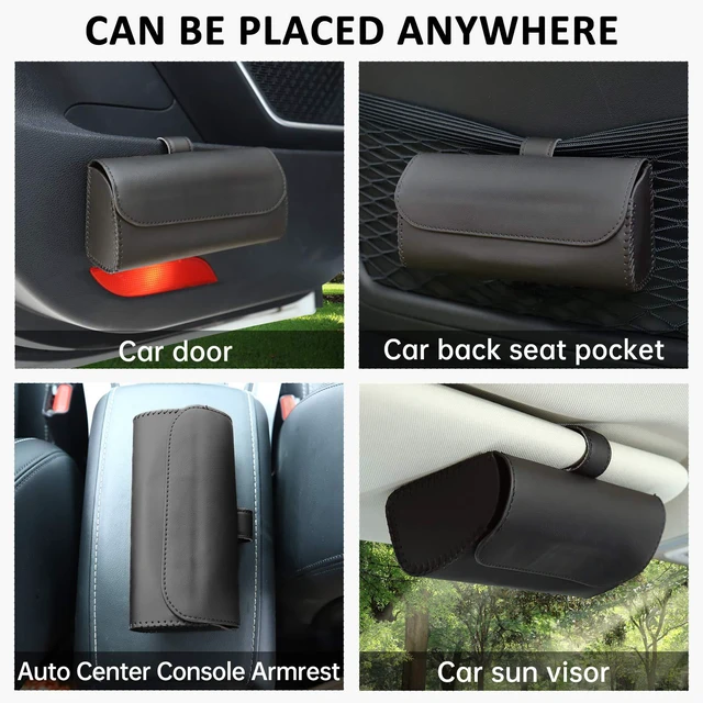 Alt view image 6 of 6 - Sunglasses Holder for Car Sun Visor, Auto Eyeglasses Protective Storage Case, Vehicle Visor Accessories Organizer Box