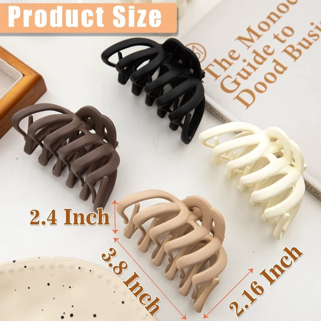 Alt view image 2 of 7 - 4 Pcs Octopus Claw Clips Octopus Hair Claw Clips for Women 3.8" Large Hair Claw Clip for Women Strong Grip Non-slip Jaw Clip for Thick,natural color