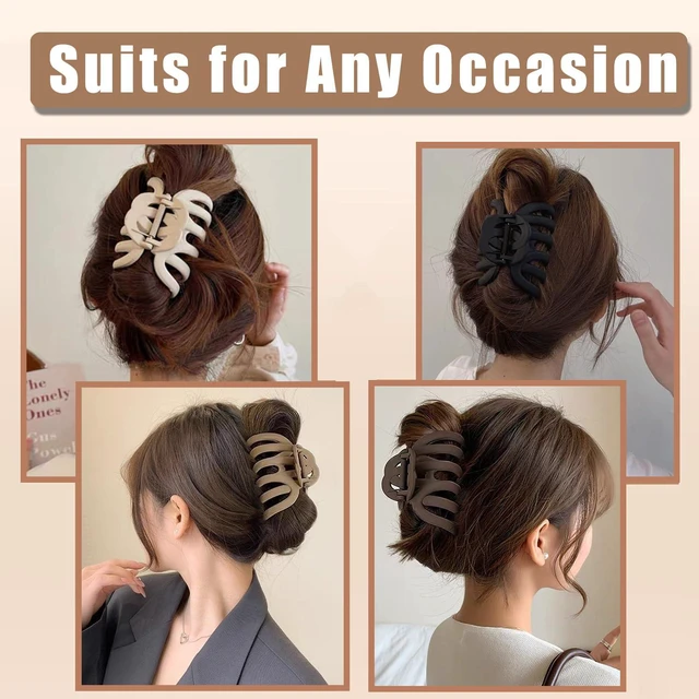 Alt view image 6 of 7 - 4 Pcs Octopus Claw Clips Octopus Hair Claw Clips for Women 3.8" Large Hair Claw Clip for Women Strong Grip Non-slip Jaw Clip for Thick,natural color