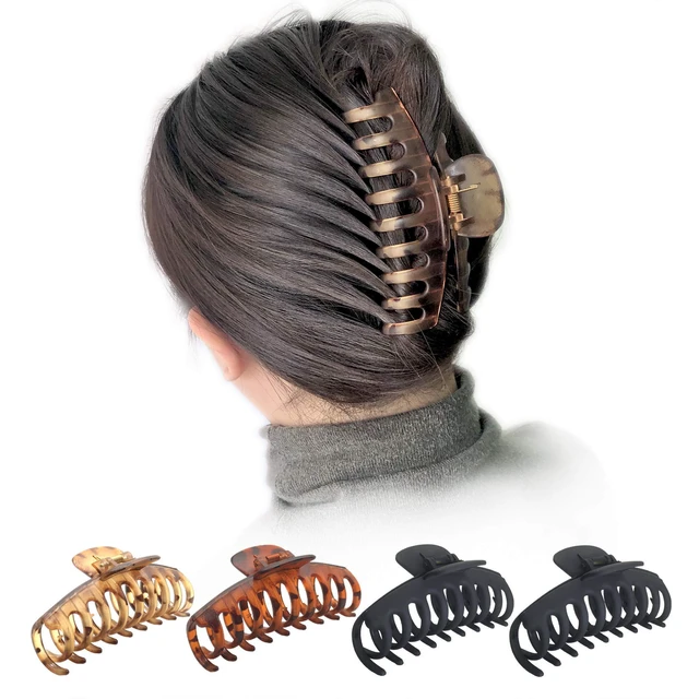Alt view image 4 of 6 - 4.3" Large Hair Claw Clips for Women Long Thick Hair (4 Packs) | Matte Leopard Hair Clips,Non-Slip Strong Hold Ponytail Barrettes,Jumbo Cute Hair Accessories,for Girls Thick Thin Curly Hair