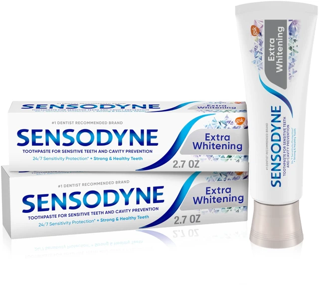 Main image of Extra Whitening Toothpaste, 2.7 Ounces (Pack of 2) | For Sensitive Teeth, Cavity Prevention and Sensitive Teeth Whitening, Medicare Advantage OTC (MAOTC) Eligible