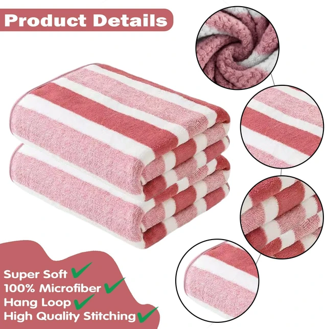 Alt view image 3 of 7 - Microfiber Bath Towel 35x70 Inches - Ultra Soft Quick Dry, Lightweight for Gym, Spa, Travel | Hotel Grade & Multi-Use| Single Pack