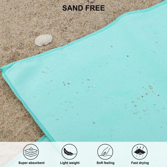 Alt view image 5 of 7 - Microfiber Towel Quick Dry Camping & Travel & Gym Towel. Compact | Super Absorbent, Lightweight, Fast Drying. Suitable for Beach, Bath, Backpacking, Hiking, Swim. Mint Colour, 48 x 24 in