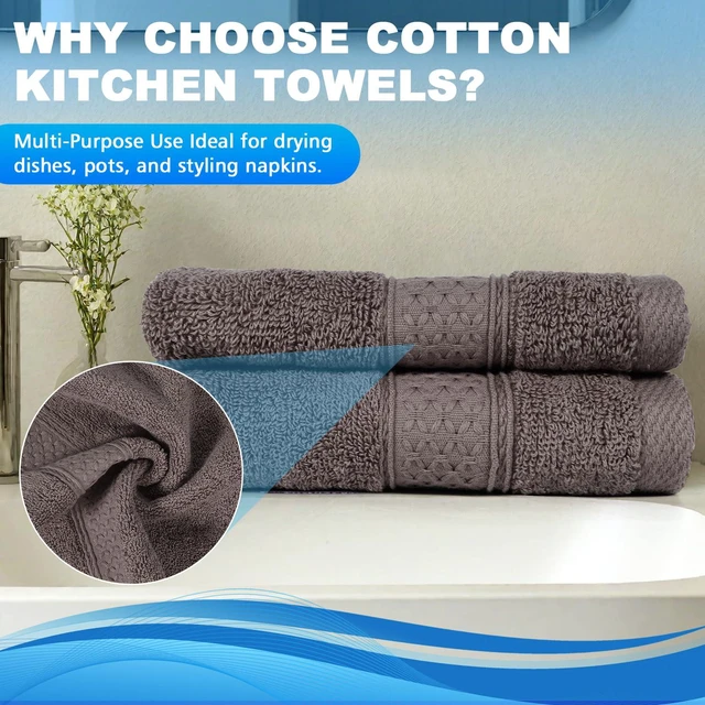 Alt view image 4 of 7 - Washcloths Set, 2-Pack Cotton Wash Cloths, 13×13, 29×14 inches | Highly Absorbent and Soft Feel Fingertip Towels, Machine Washable Washcloths for Bathroom, Gym, Hotel, Spa and Kitchen