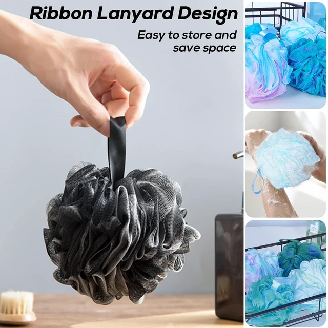 Alt view image 3 of 7 - 10 Pcs Shower Loofahs,Bath Shower Loofah Sponge,Exfoliating Shower Pouf Balls for Women,Men,Body Wash Bathroom,Exfoliate with Beauty Bathing Accessories