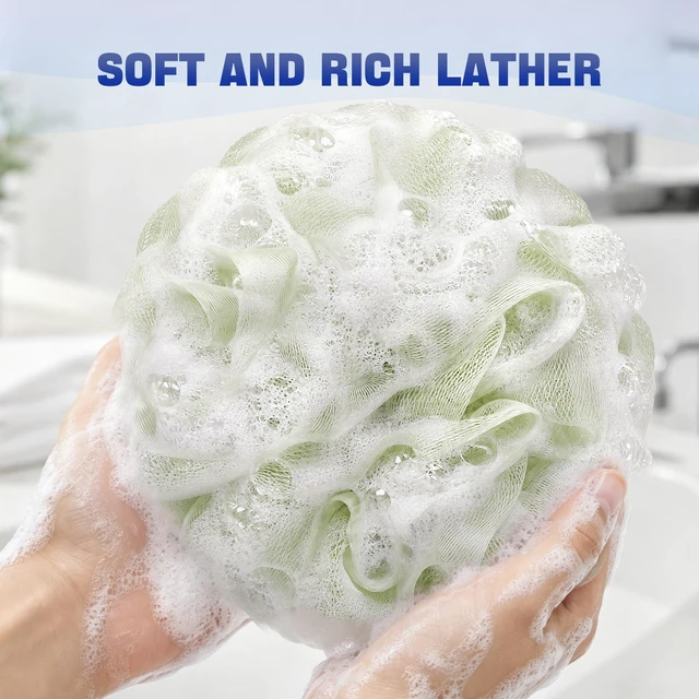 Alt view image 2 of 7 - Loofah Sponge 75g/Piece, Exfoliating Bath Sponge Body Scrubber - Loofa Set of 4 Neutral Colors (Large)