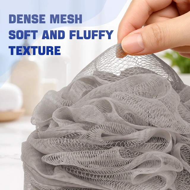 Alt view image 5 of 7 - Loofah Sponge 75g/Piece, Exfoliating Bath Sponge Body Scrubber - Loofa Set of 4 Neutral Colors (Large)