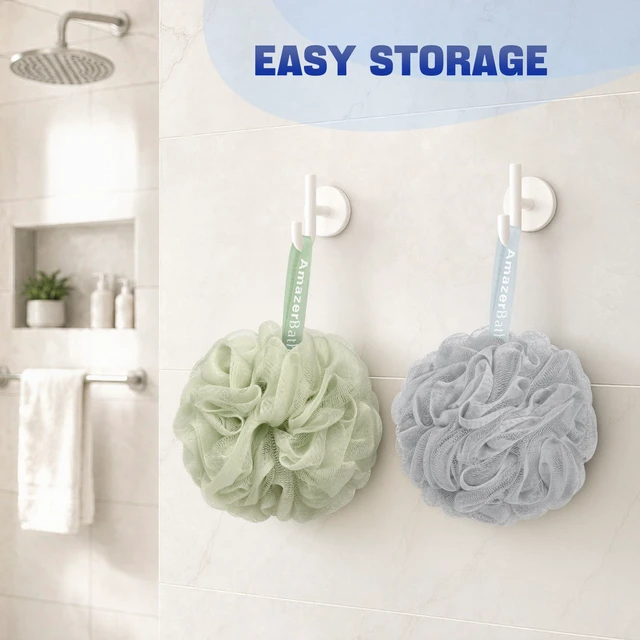 Alt view image 7 of 7 - Loofah Sponge 75g/Piece, Exfoliating Bath Sponge Body Scrubber - Loofa Set of 4 Neutral Colors (Large)
