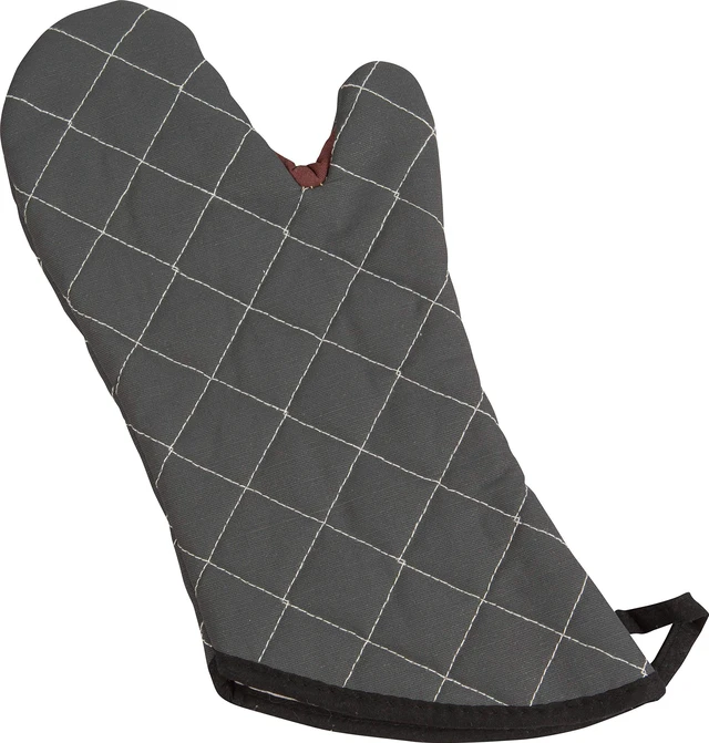 Main image of Oven Mitts, San Jamar BestGuard, Professional Grade, 13", Pair, Black | Temperature safe up to 450°F for 15 seconds with Kevlar WebGuard, fire-retardant build, steam insulation and angled cuff