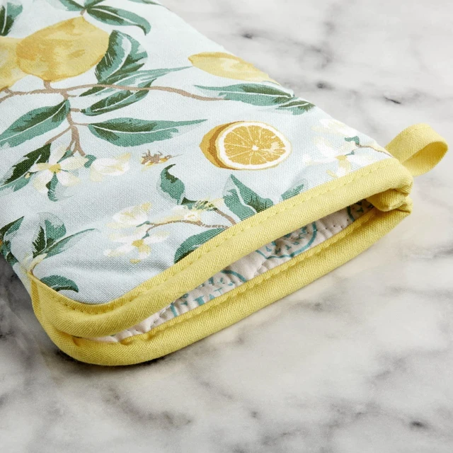 Alt view image 3 of 4 - Lemon Whimsy Oven Mitt 2-Pack Set, Yellow, 7"x13"