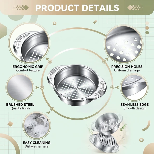 Alt view image 6 of 7 - 1Pcs Stainless Steel Tuna Can Strainer - Food Grade Canning Colander For Regular And Wide-Neck Cans - Oil Drain Press For Tuna Beans Vegetables